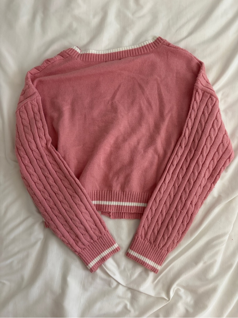Love Tree Pink Cable Knit Cardigan - Picture 4 of 4